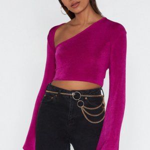 Nasty Gal Love and V Hold Bell Sleeve Crop Top